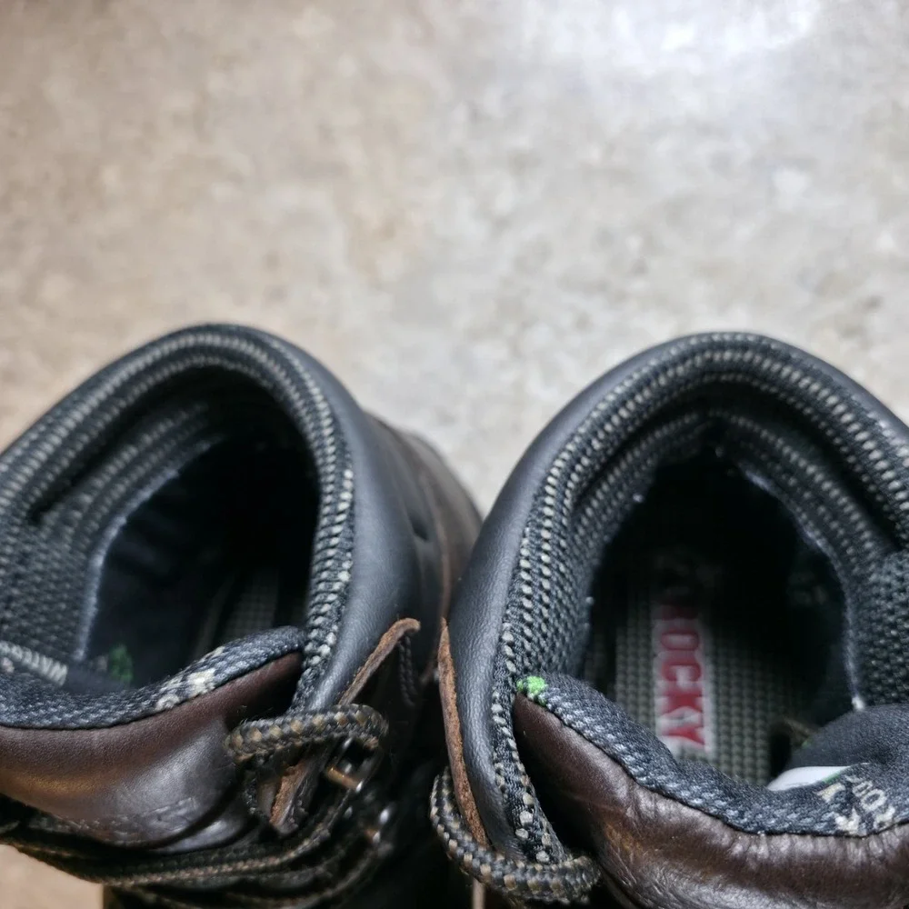 Rocky Mobilite Steel Toe Boots Dark Brown Mens SIze 10 WIDE Work Lace Up‎